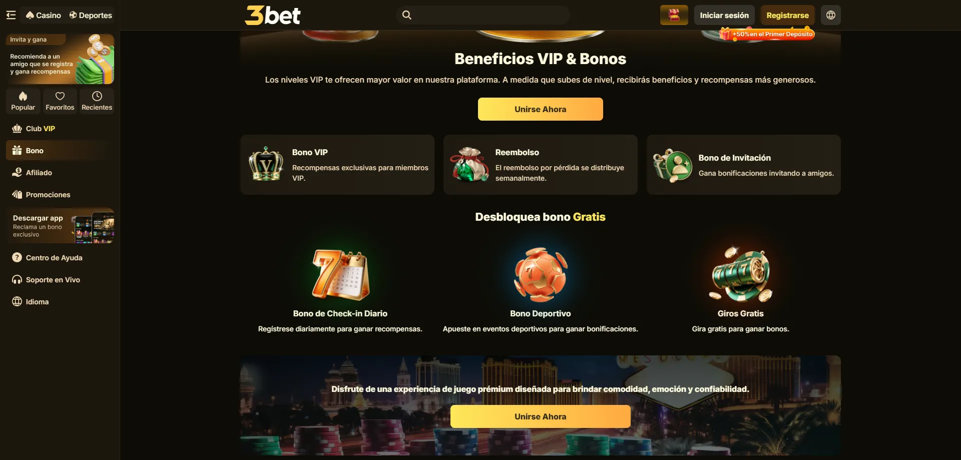 Bono de bienvenida en 3bet Casino M&eacute;xico &mdash; reg&iacute;strate y deposita