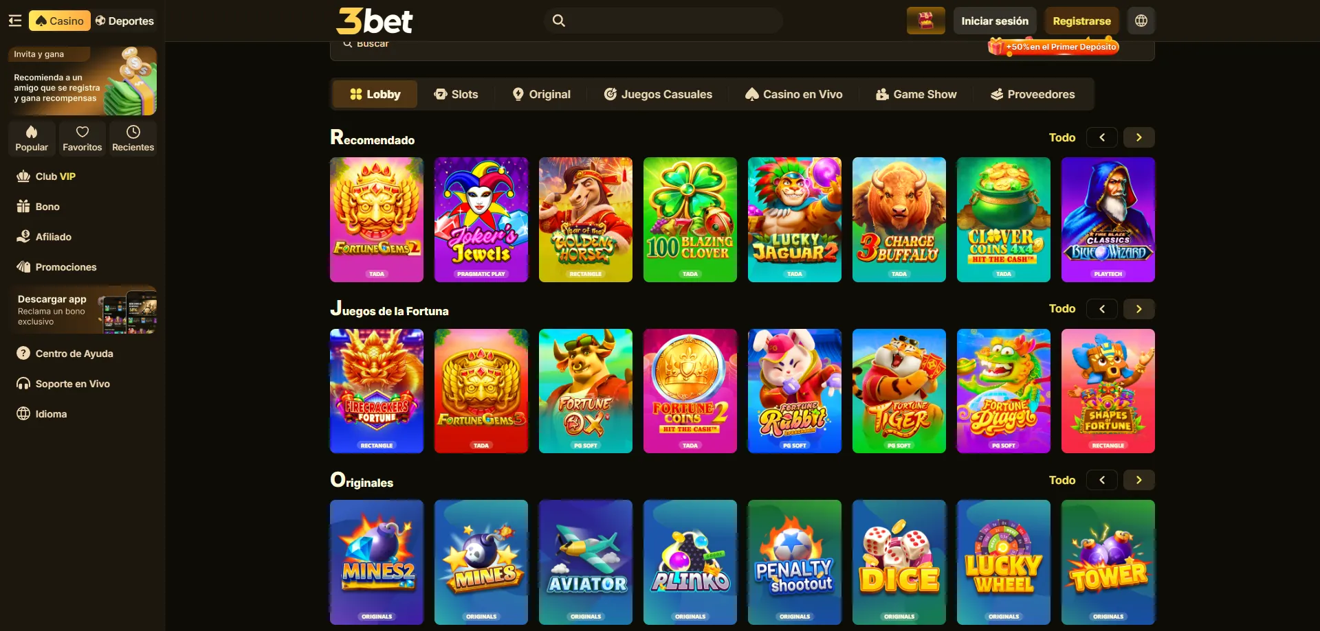 Mejores slots disponibles en 3bet Casino M&eacute;xico 2026